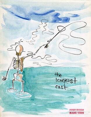 Dia de los Muertos Pescados com Mosca - Pinky Diablo Watercolor