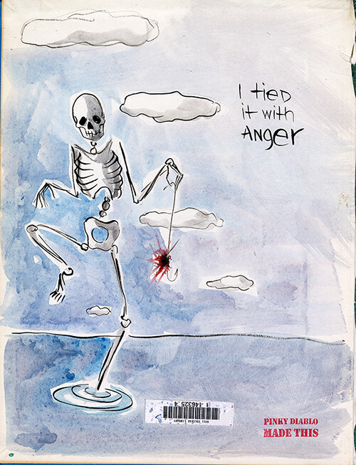 Dia de los Muertos Pescados con mosca - Pinky Diablo COVID Fly Fishing Watercolor