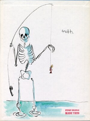 Dia de los Muertos Pescados con mosca - Pinky Diablo Fly Fishing Watercolor