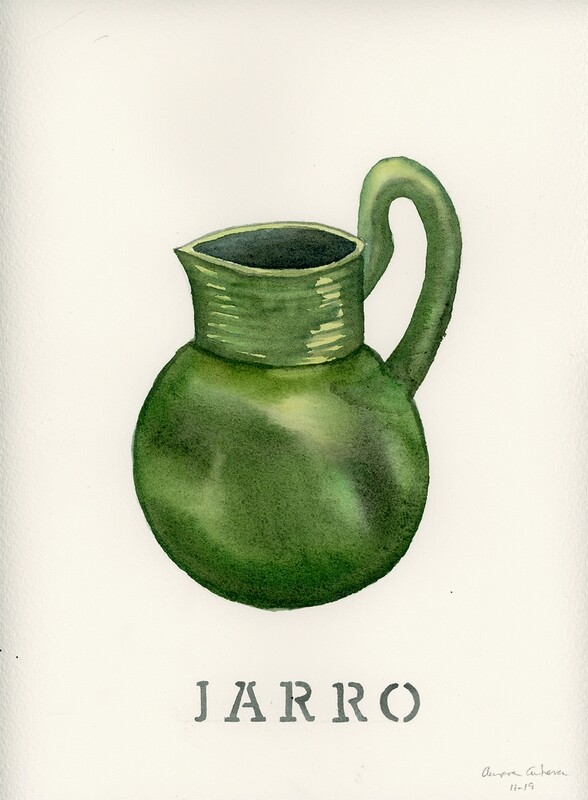 Mexican Restaurant Art Jarro - Aurora Cabrera Water Color Print