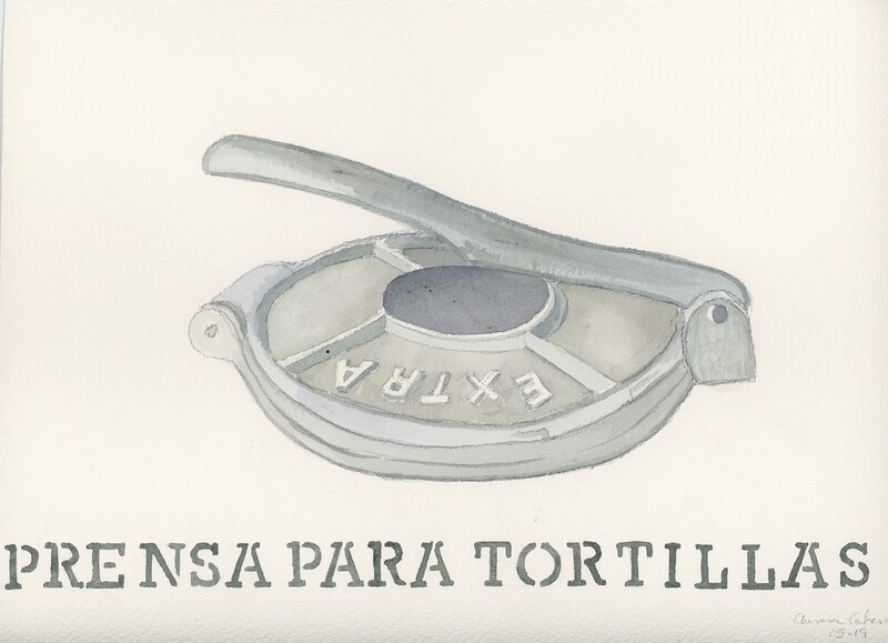 Restaurant Art Prensa de Tortillas - Aurora Cabrera Water Color Print