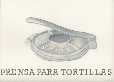 Restaurant Art Prensa de Tortillas - Aurora Cabrera Water Color Print