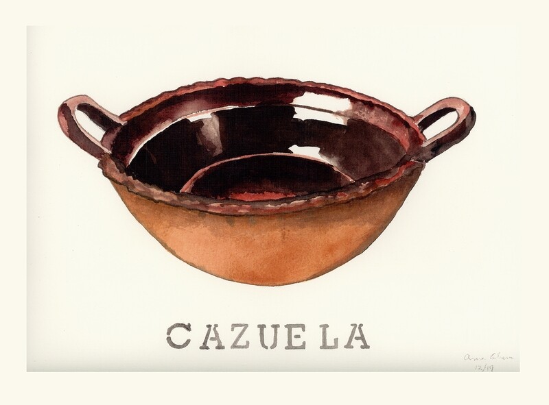Restaurant Art Cazuela - Aurora Cabrera Water Color Print