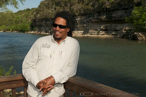 Alvin Dedeaux on the Guadalupe River, Texas.